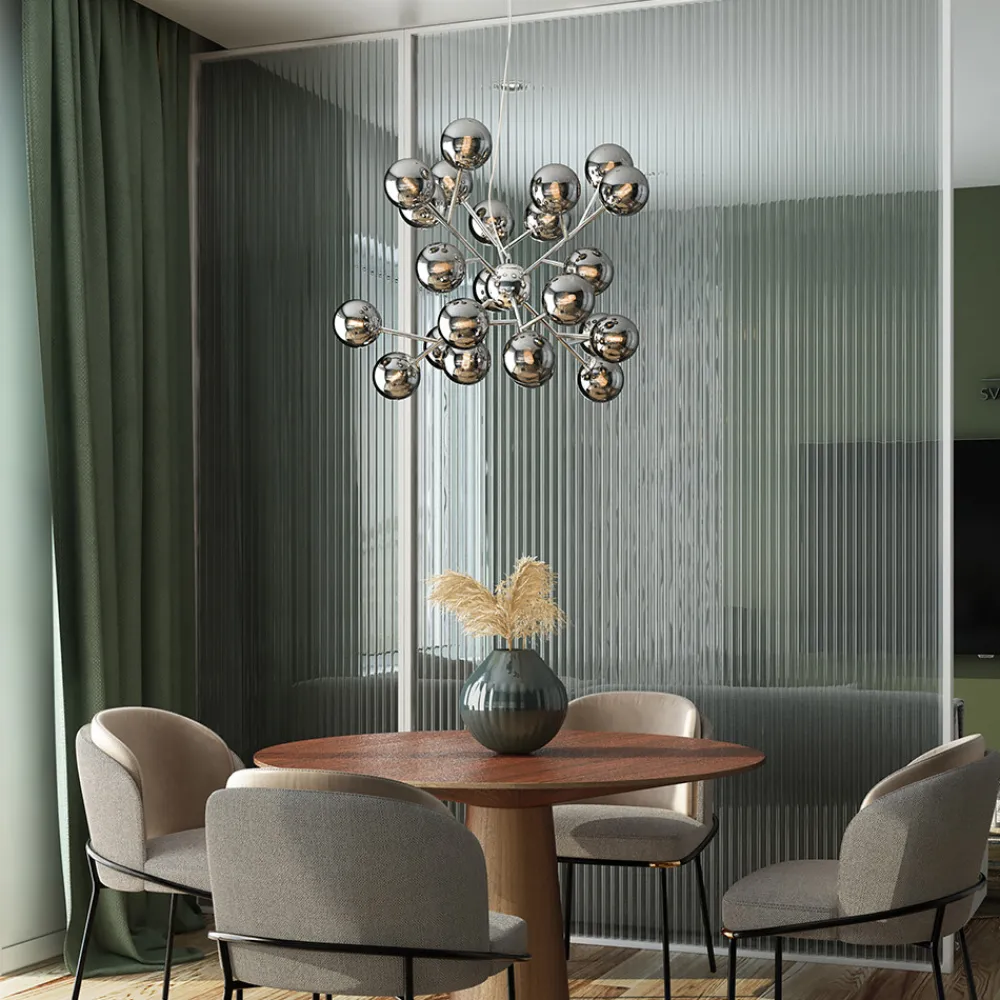 Lampadari Moderni-Maytoni Lampadario moderno dallas per salotto sfere di vetro fume trasparenti