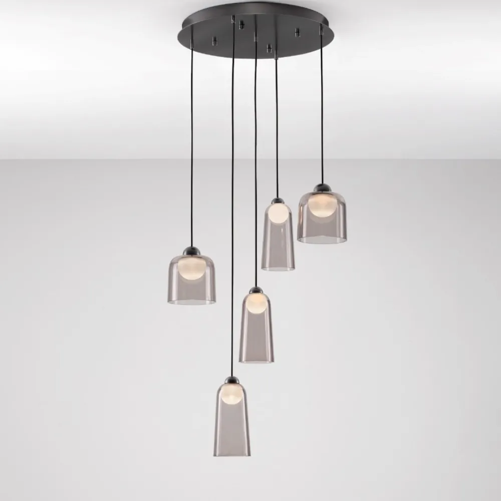 Lampadari Moderni-Selezionato da Mazzolaluce Lampadario moderno da salotto led 3000k con luci pendenti