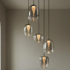 Lampadari Moderni-Selezionato da Mazzolaluce Lampadario moderno da salotto led 3000k vetri design moderno