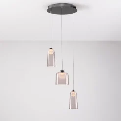 Lampadari Moderni-Selezionato da Mazzolaluce Lampadario moderno da soggiorno led 3000k in vetro