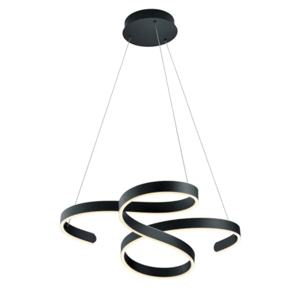 Lampadari Moderni-Selezionato da Mazzolaluce Lampadario moderno da soggiorno led 3000k dimmerabile antracite