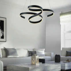 Lampadari Moderni-Selezionato da Mazzolaluce Lampadario moderno da soggiorno led 3000k dimmerabile antracite