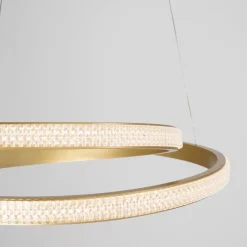 Lampadari Moderni-Selezionato da Mazzolaluce Lampadario moderno design circolare oro led per soggiorno