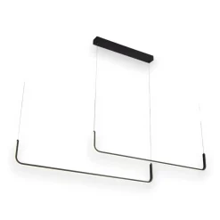 Lampadari Moderni-Selezionato da Mazzolaluce Lampadario moderno design nero per tavolo soggiorno led 40w 3000k