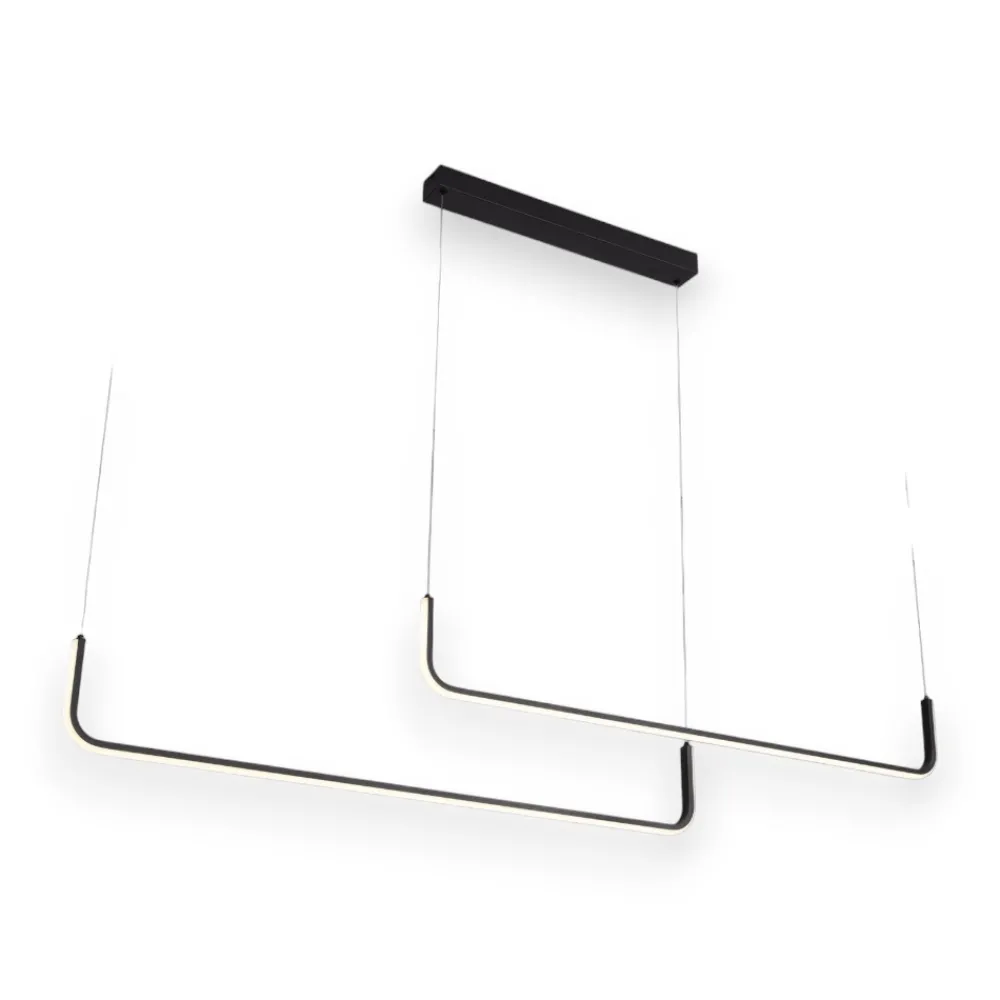 Lampadari Moderni-Selezionato da Mazzolaluce Lampadario moderno design nero per tavolo soggiorno led 40w 3000k