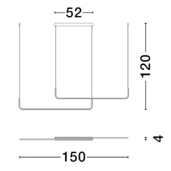 Lampadari Moderni-Selezionato da Mazzolaluce Lampadario moderno design nero per tavolo soggiorno led 40w 3000k