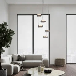 Lampadari Moderni-Selezionato da Mazzolaluce Lampadario moderno design originale in vetro led 3000k
