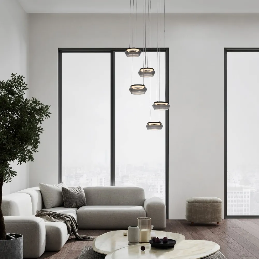 Lampadari Moderni-Selezionato da Mazzolaluce Lampadario moderno design originale in vetro led 3000k