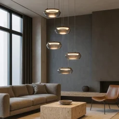 Lampadari Moderni-Selezionato da Mazzolaluce Lampadario moderno design originale in vetro led 3000k