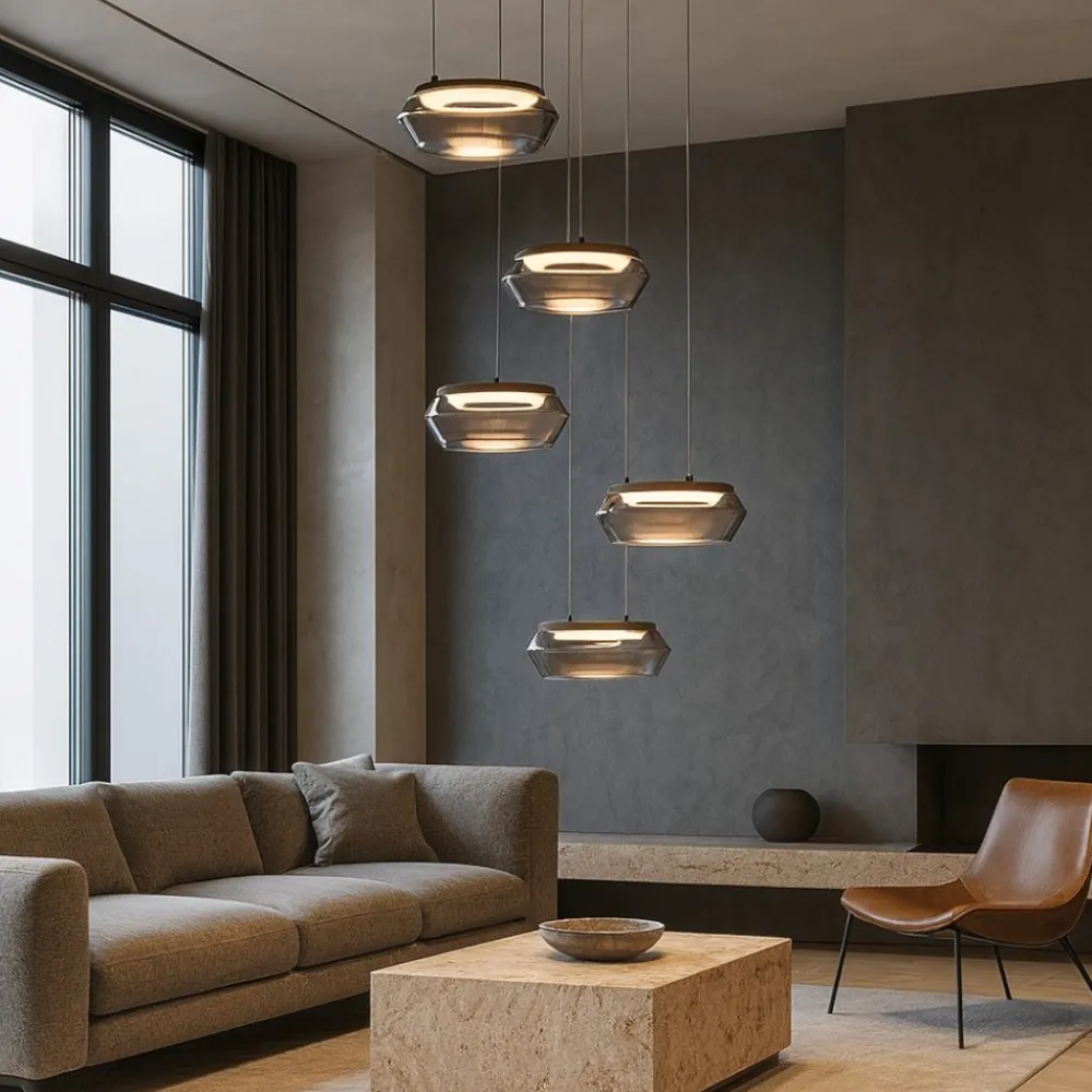 Lampadari Moderni-Selezionato da Mazzolaluce Lampadario moderno design originale in vetro led 3000k