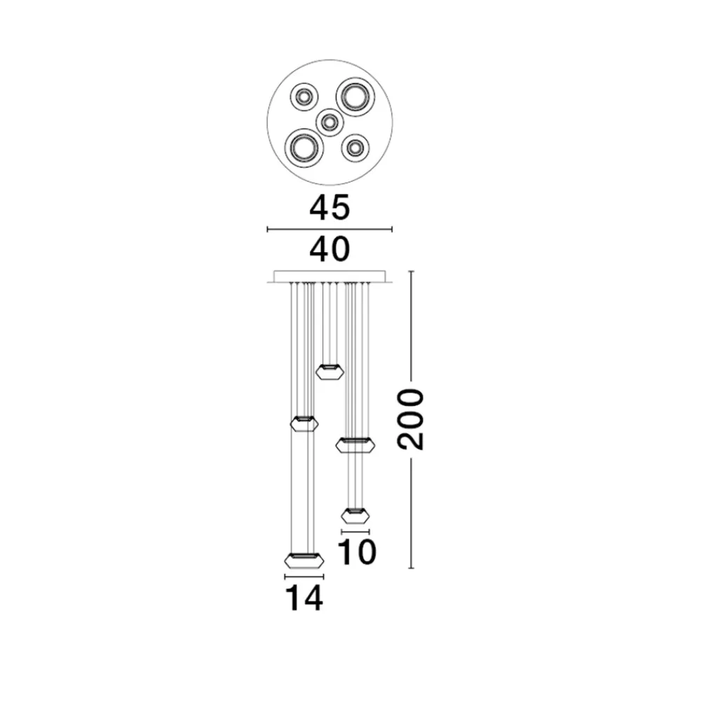 Lampadari Moderni-Selezionato da Mazzolaluce Lampadario moderno design originale in vetro led 3000k