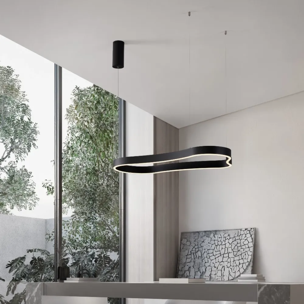 Lampadari Moderni-Selezionato da Mazzolaluce Lampadario moderno design originale colore nero led 3000k