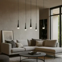 Lampadari Moderni-Vivida International Lampadario moderno design twist vivida nero led 18w 3000k