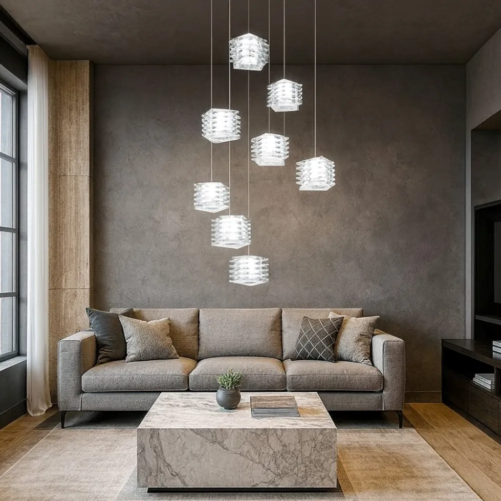 Lampadari Moderni-Top Light Lampadario moderno di cristallo rubik