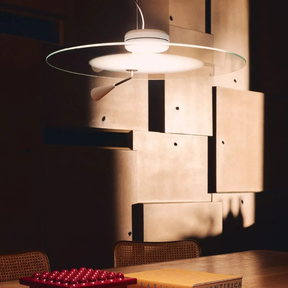 Lampadari Moderni-Stilnovo Lampadario moderno disco led cct nickel bascula