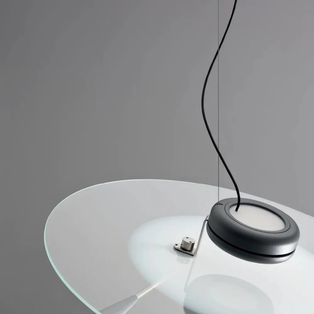 Lampadari Moderni-Stilnovo Lampadario moderno disco led cct nickel bascula