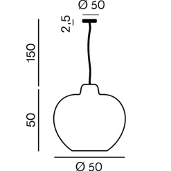 Lampadari Moderni-Perenz Illuminazione Lampadario moderno di vetro 50cm fume specchiato big bowl perenz