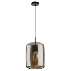 Lampadari Moderni-Selezionato da Mazzolaluce Lampadario moderno di vetro trasparente cromo per illuminazione tavolo