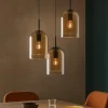 Lampadari Moderni-Selezionato da Mazzolaluce Lampadario moderno doppi vetri ambra trasparente