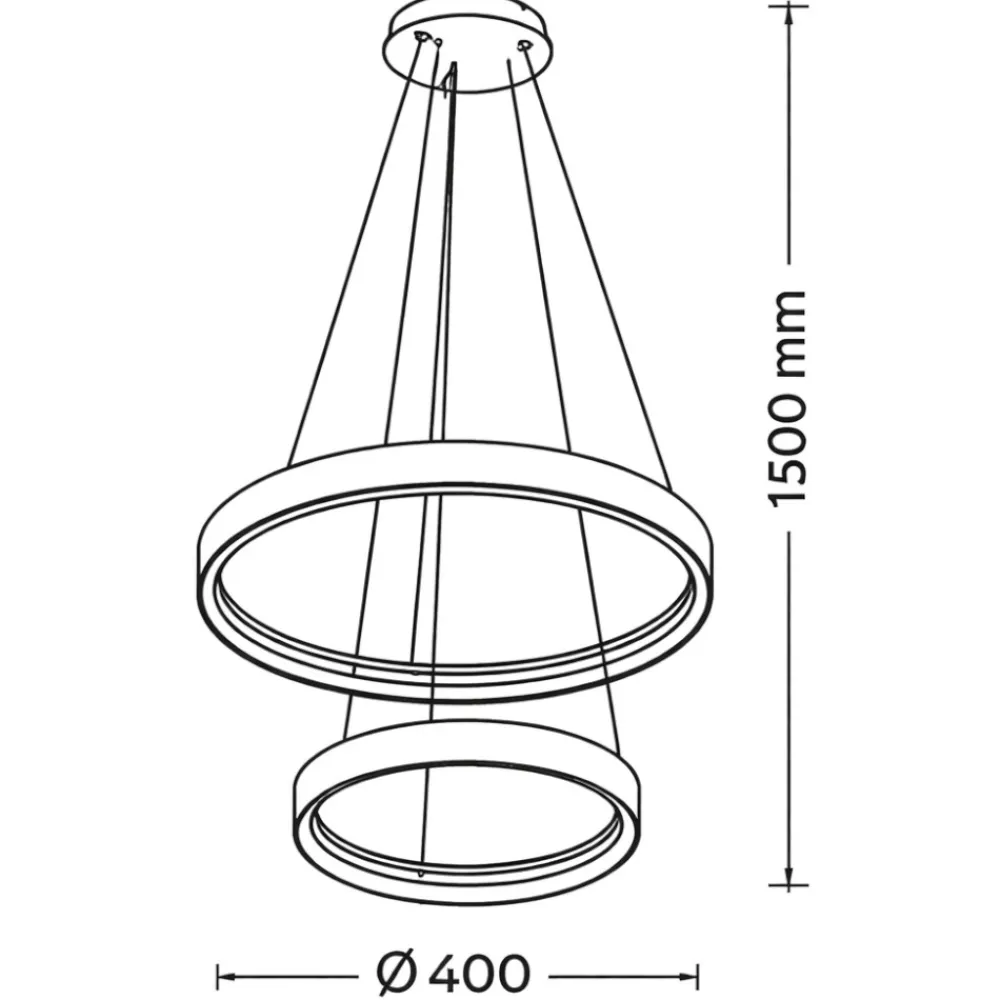 Lampadari Moderni-Selezionato da Mazzolaluce Lampadario moderno due anelli di legno naturale led dimmerabile