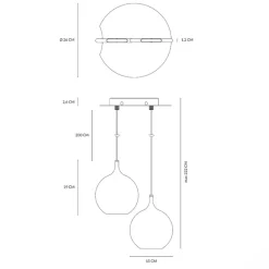 Lampadari Moderni-Vivida International Lampadario moderno due luci vivida smash led 3000k bianco