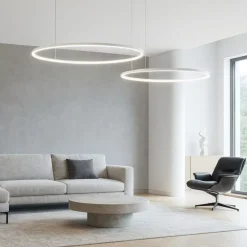 Lampadari Moderni-Gea Luce Lampadario moderno erika s-2d cerchi bianco