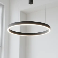 Lampadari Moderni-Gea Luce Lampadario moderno criseide led 3000k ovale nero 90cm