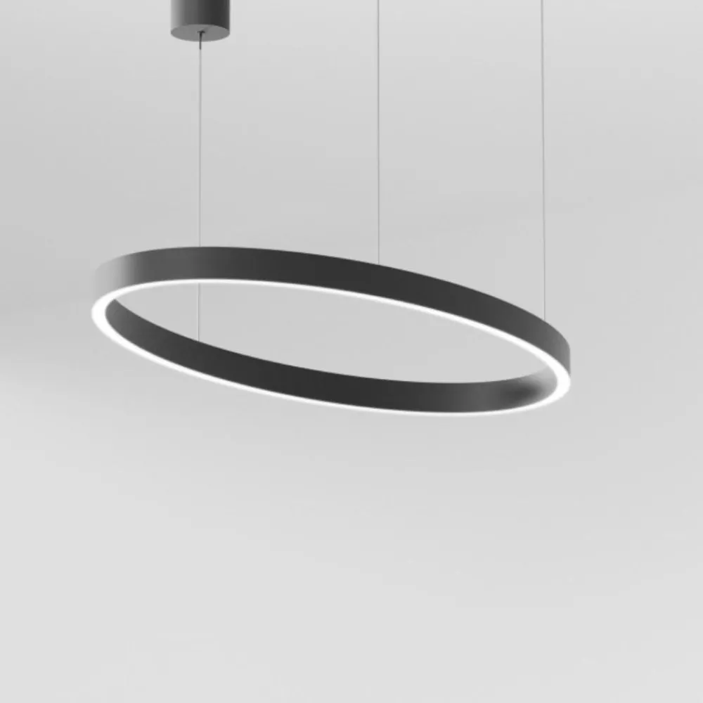 Lampadari Moderni-Gea Luce Lampadario moderno criseide led 3000k ovale nero 90cm