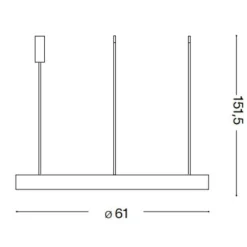 Lampadari Moderni-Ideal Lux Lampadario moderno gemini sp d061 nero led 48w 3000k