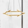 Lampadari Moderni-Selezionato da Mazzolaluce Lampadario moderno geometrico led 3000k oro dimmerabile