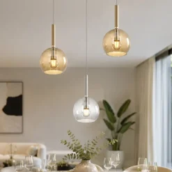Lampadari Moderni-Top Light Lampadario moderno grappolo 3 vetri trasparente ambra