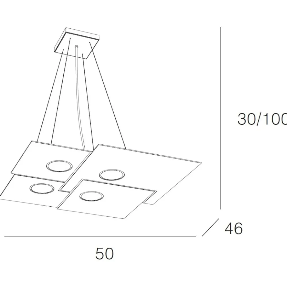 Lampadari Moderni-Top Light Lampadario moderno grigio design per ufficio toplight plate