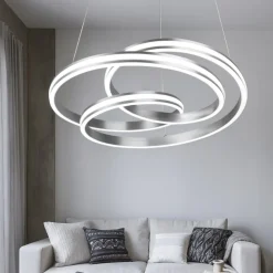 Lampadari Moderni-Selezionato da Mazzolaluce Lampadario moderno grigio led 60w dimmerabile design
