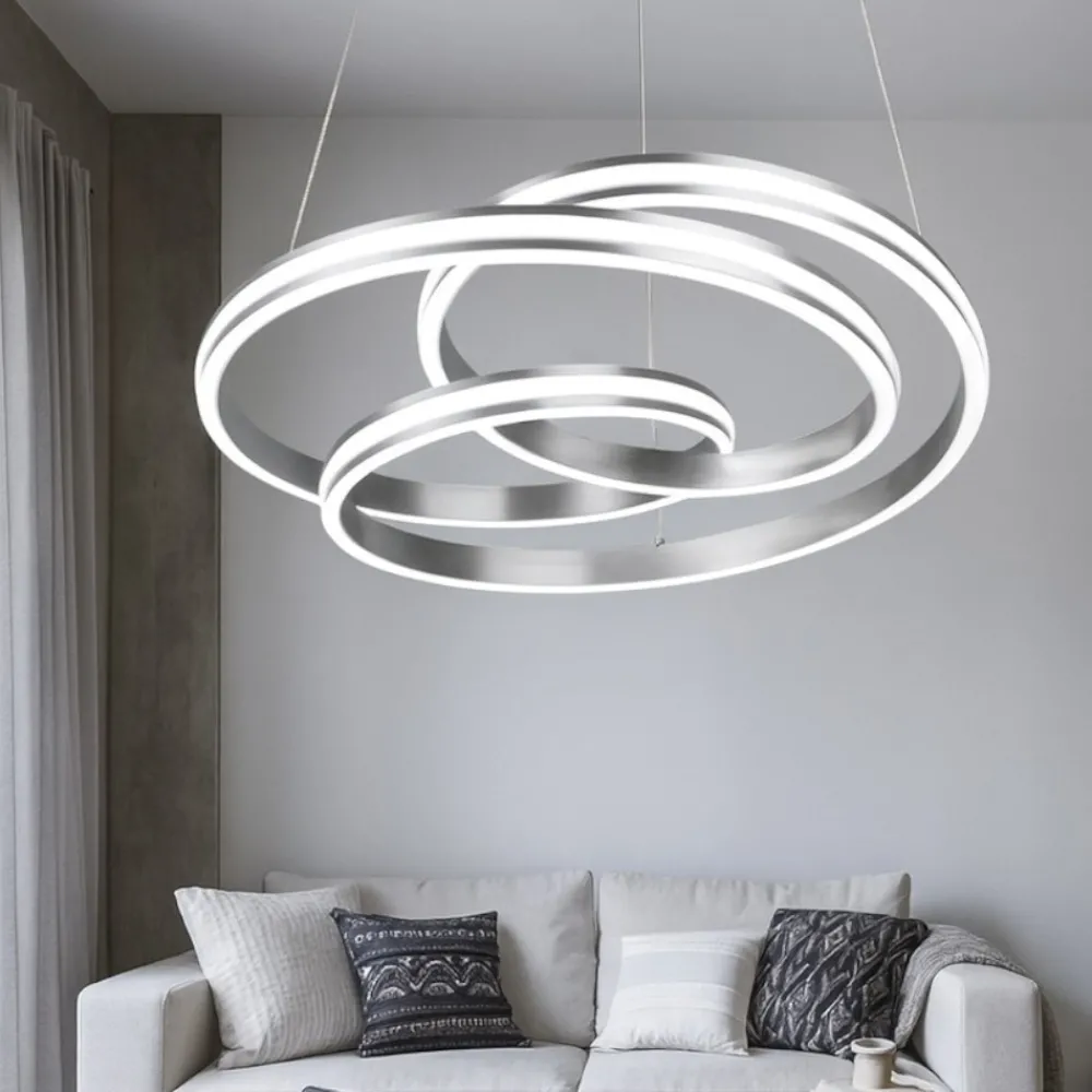 Lampadari Moderni-Selezionato da Mazzolaluce Lampadario moderno grigio led 60w dimmerabile design