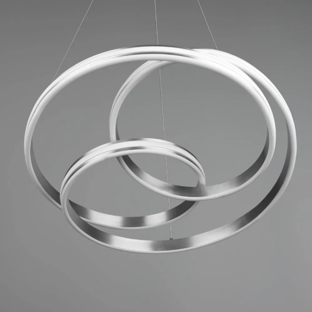 Lampadari Moderni-Selezionato da Mazzolaluce Lampadario moderno grigio led 60w dimmerabile design