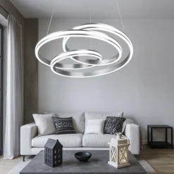 Lampadari Moderni-Selezionato da Mazzolaluce Lampadario moderno grigio led 60w dimmerabile design