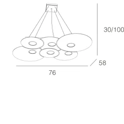Lampadari Moderni-Top Light Lampadario moderno grigio per soggiorno cloud