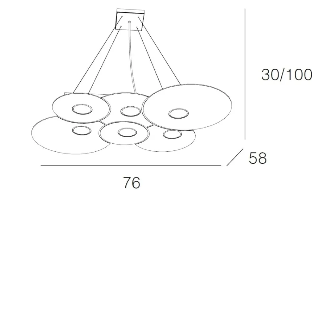 Lampadari Moderni-Top Light Lampadario moderno grigio per soggiorno cloud