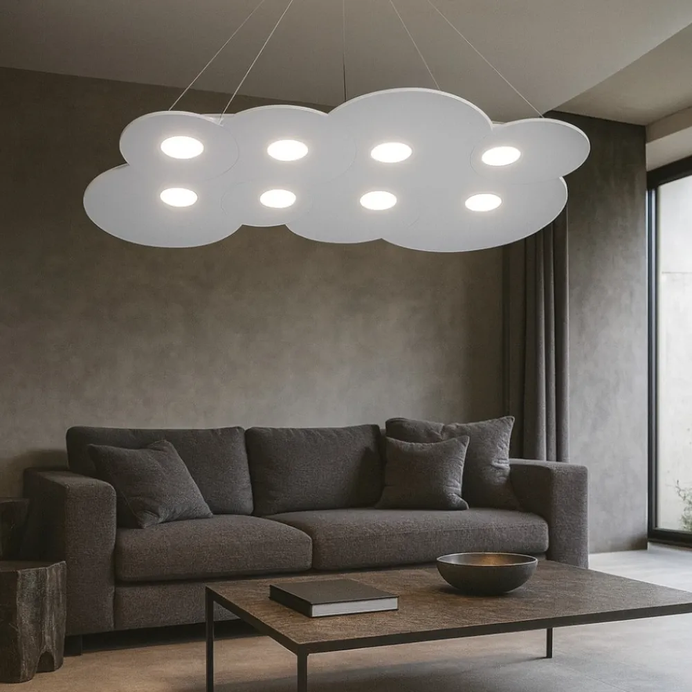 Lampadari Moderni-Top Light Lampadario moderno grigio toplight cloud per soggiorno
