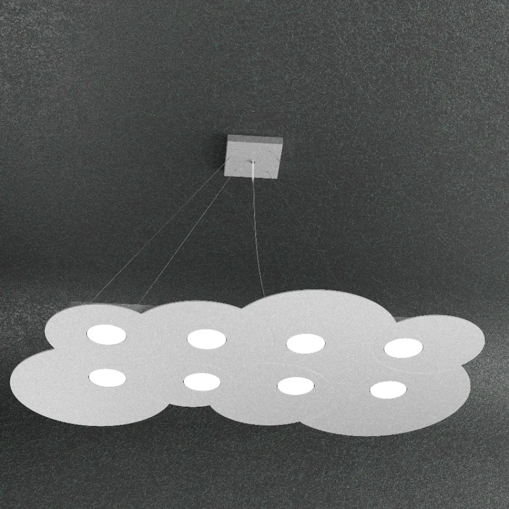 Lampadari Moderni-Top Light Lampadario moderno grigio toplight cloud per soggiorno