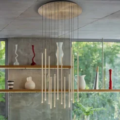 Lampadari Moderni-Ideal Lux Lampadario moderno filo sp12 oro led 2700k