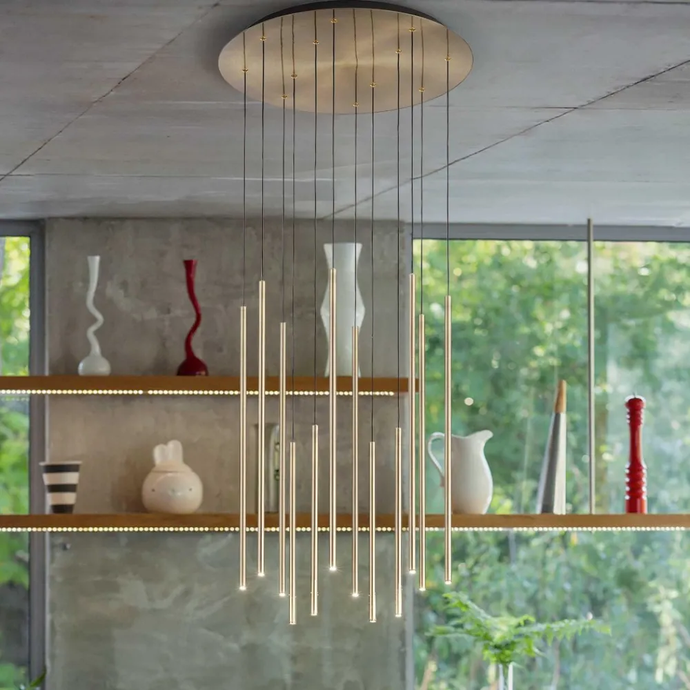 Lampadari Moderni-Ideal Lux Lampadario moderno filo sp12 oro led 2700k