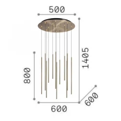 Lampadari Moderni-Ideal Lux Lampadario moderno filo sp12 oro led 2700k