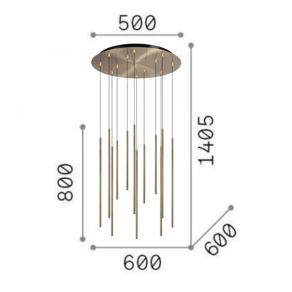 Lampadari Moderni-Ideal Lux Lampadario moderno filo sp12 oro led 2700k