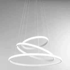 Lampadari Moderni-Gea Luce Lampadario moderno iole s3 bianco cerchi led 62w 3000k