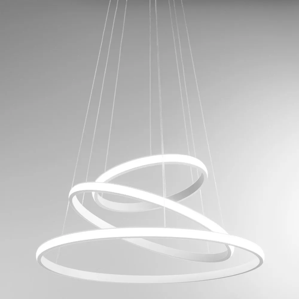 Lampadari Moderni-Gea Luce Lampadario moderno iole s3 bianco cerchi led 62w 3000k