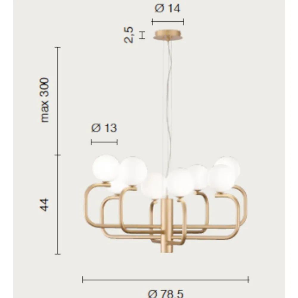 Lampadari Moderni-Ondaluce Lampadario moderno jeppy nero bocce vetro bianco