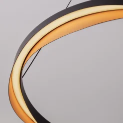 Lampadari Moderni-Selezionato da Mazzolaluce Lampadario moderno led cerchio design nero oro moderna