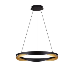 Lampadari Moderni-Selezionato da Mazzolaluce Lampadario moderno led cerchio design nero oro moderna