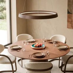 Lampadari Moderni-Selezionato da Mazzolaluce Lampadario moderno led circolare caffe spazzolato